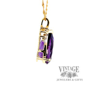 Amethyst and diamond accent pendant side2