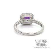 Amethyst and diamond accent 14k white gold ring bottom