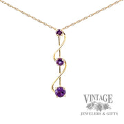 Amethyst 3 stone pendant