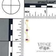 Amethyst 3 stone pendant back and scale