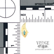 Aquamarine and diamond 10k gold pendant scale and back