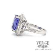White gold tanzanite diamond ring side1