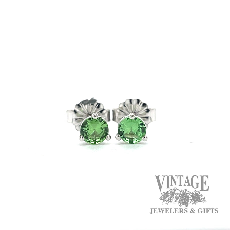 Tsavorite garnet 14k white gold martini stud earrings
