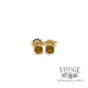 Mali Garnet 14k yellow gold martini stud earrings