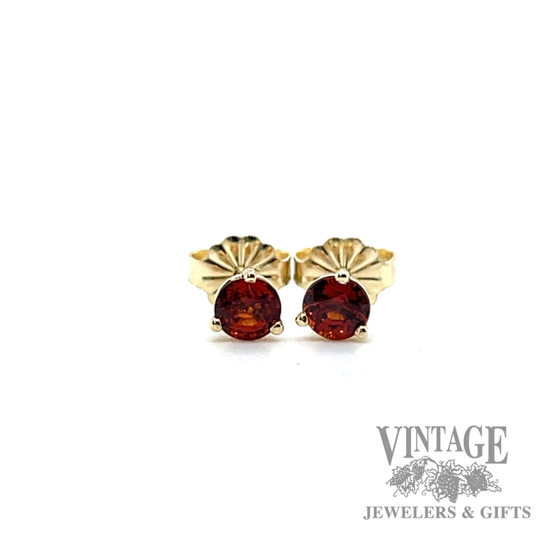 Spessartite garnet 14k gold martini stud earrings 