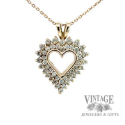 Diamond halo 10k gold pendant