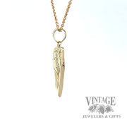 Mother and child 14k gold heart pendant side