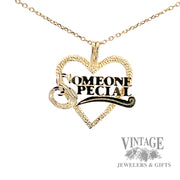"Someone Special" heart 14k gold pendant