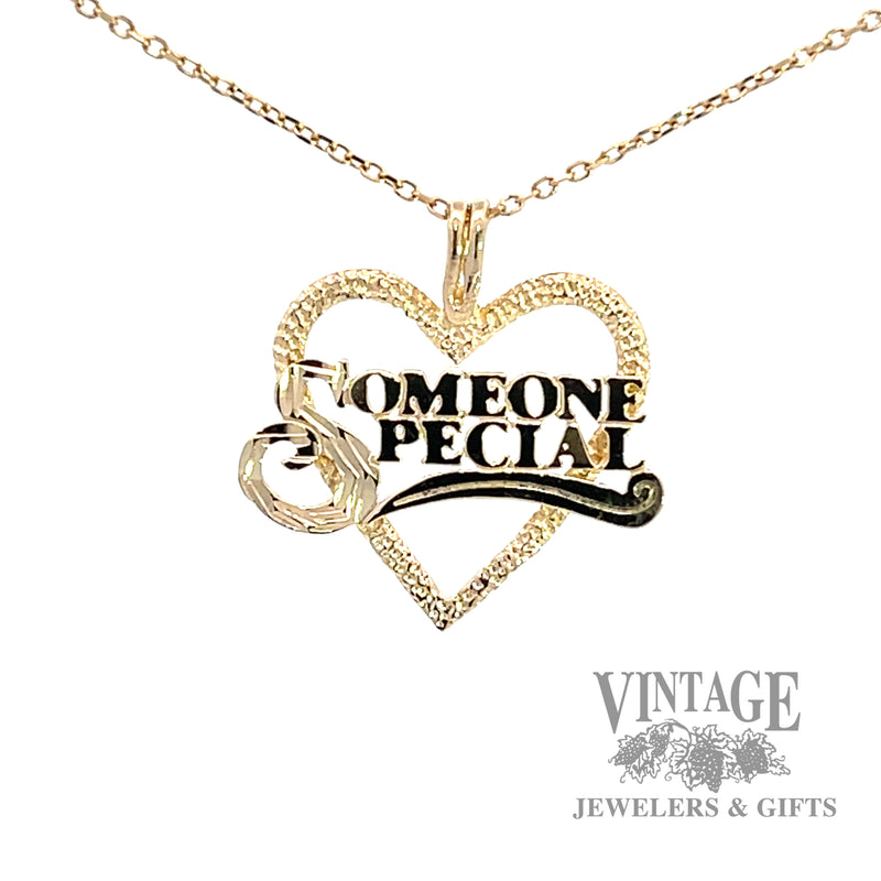 "Someone Special" heart 14k gold pendant