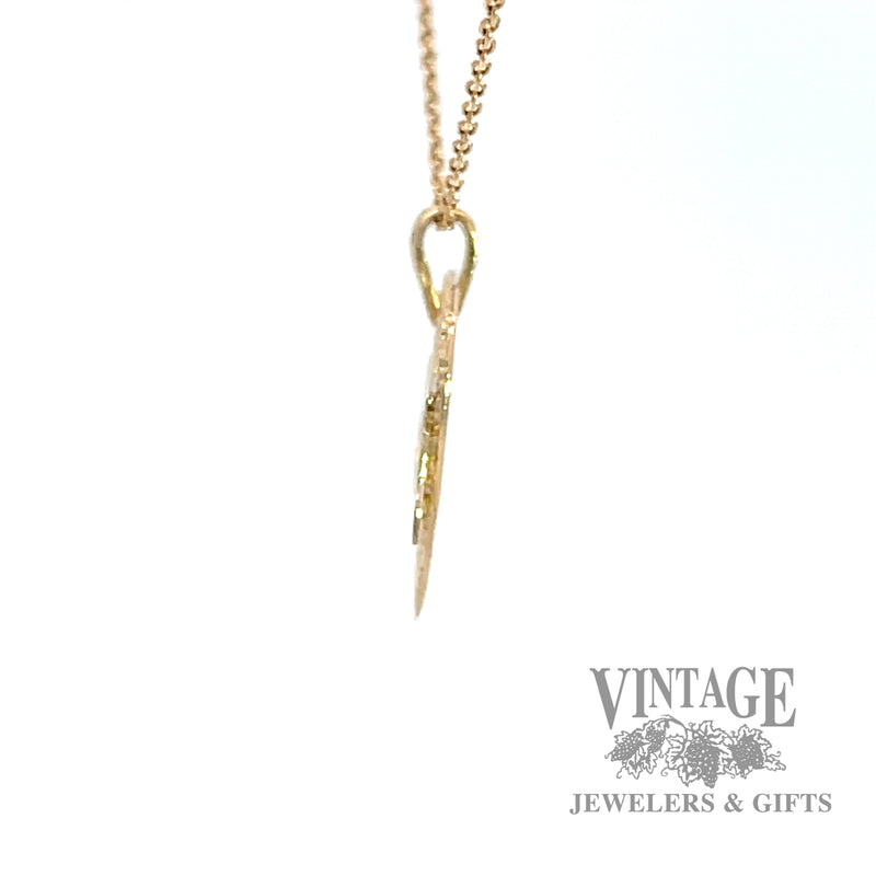 "Someone Special" heart 14k gold pendant side