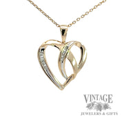 Diamond accent 10k gold looped heart pendant