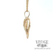 Diamond accent 10k gold looped heart pendant side 1