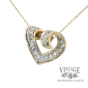 Diamond 14k gold heart slide pendant