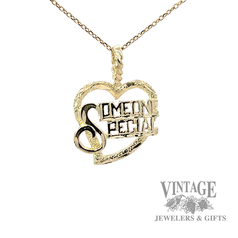 "Someone Special" 14k gold heart pendant