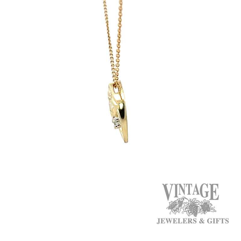 Mother and child diamond 10k gold slide pendant