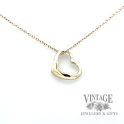 Open heart 14k gold pendant