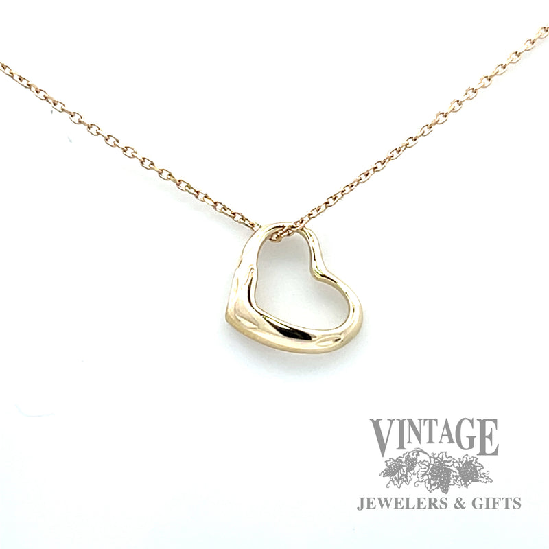 Open heart 14k gold pendant