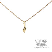 Open heart 14k gold pendant side