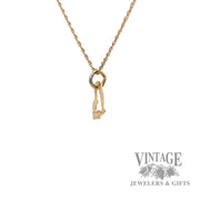 Heart and leaves 10k gold pendant side