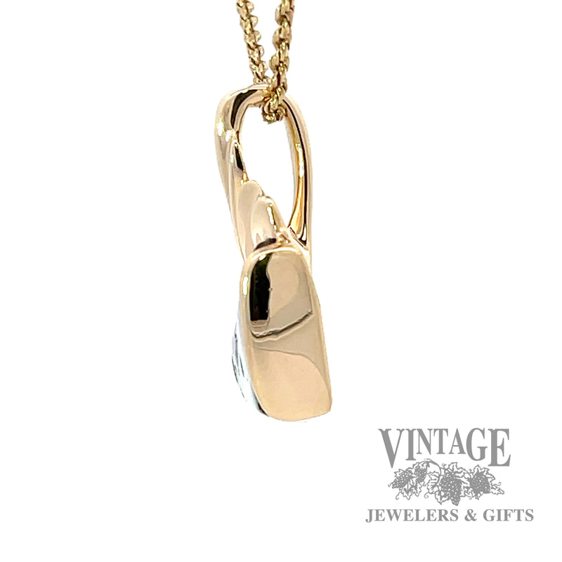 Boulder Opal 14k gold freeform pendant side