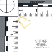 Etched heart 14k gold pendant back and scale
