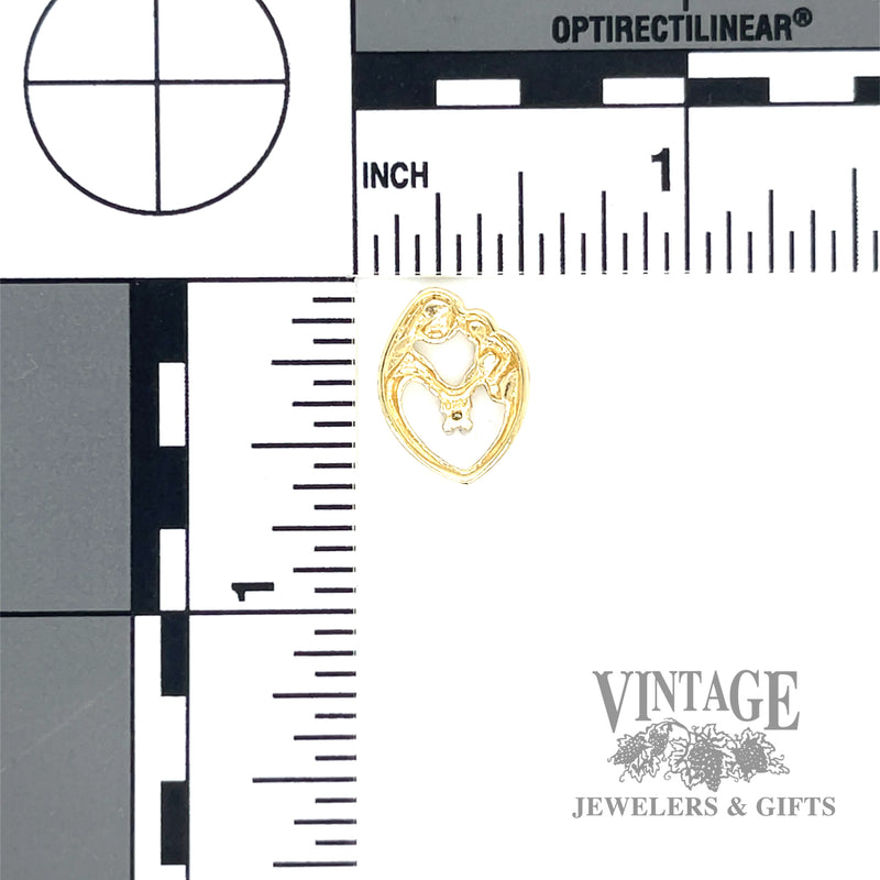 Mother and child diamond 10k gold slide pendant