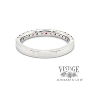 Pink sapphire and ruby 14k white gold Stacker Ring bottom