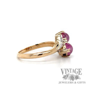 Star ruby & diamond 14k gold bypass ring side2