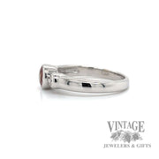 Orange garnet and diamond 14k white gold ring side1