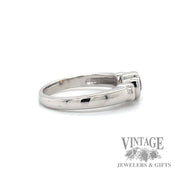 Orange garnet and diamond 14k white gold ring side2