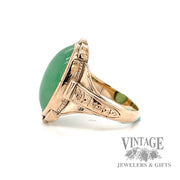 Antique jadeite 14k gold ring side1