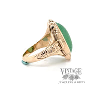 Antique jadeite 14k gold ring side2