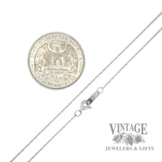 16.5" 14k white gold cable chain scale