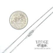 16" 14k white gold box chain scale