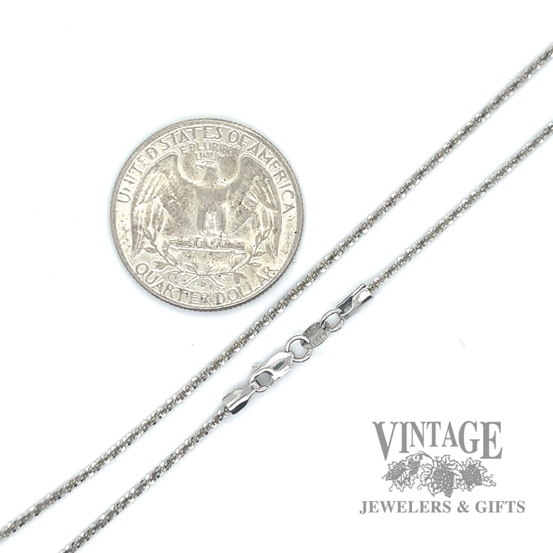 16" 14k white gold popcorn chain scale