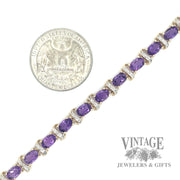7.5" amethyst diamond 10k gold link bracelet scale