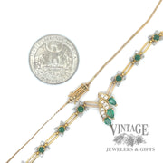 16.5" Emerald and diamond necklace scale