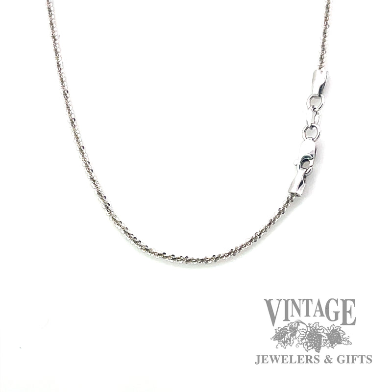 16" 14k white gold popcorn chain