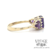 3 amethyst and diamond 14k gold ring side2