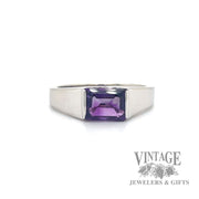 Eastwest amethyst 14k white gold ring