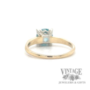 Blue zircon vintage 14k gold ring bottom