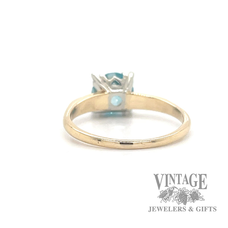 Blue zircon vintage 14k gold ring bottom