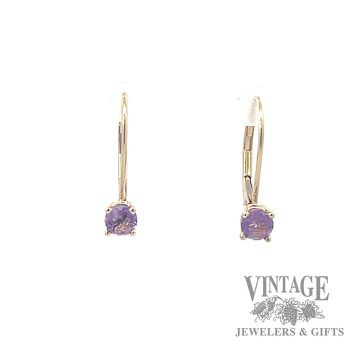 Amethyst 14k gold drop earrings