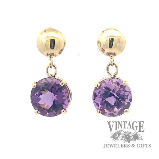 Amethyst 14k drop earrings