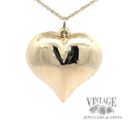 14k gold hollow large heart pendant
