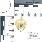 Diamond 14k gold heart locket back and scale