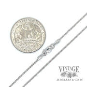 18" 1.06mm 14k white gold wheat chain