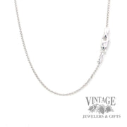18" 1.06mm 14k white gold wheat chain