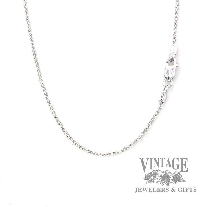 16" 1.06mm 14k white gold wheat chain