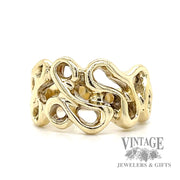14k gold freeform wide band ring